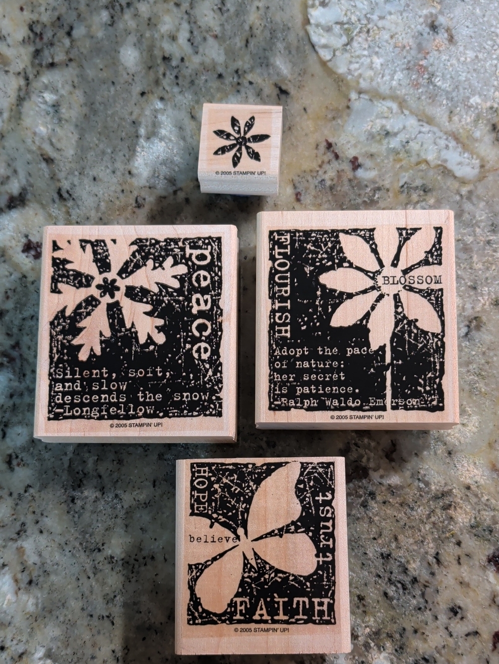 Stampin' Up! Wooden Floral Sentiment Stamps